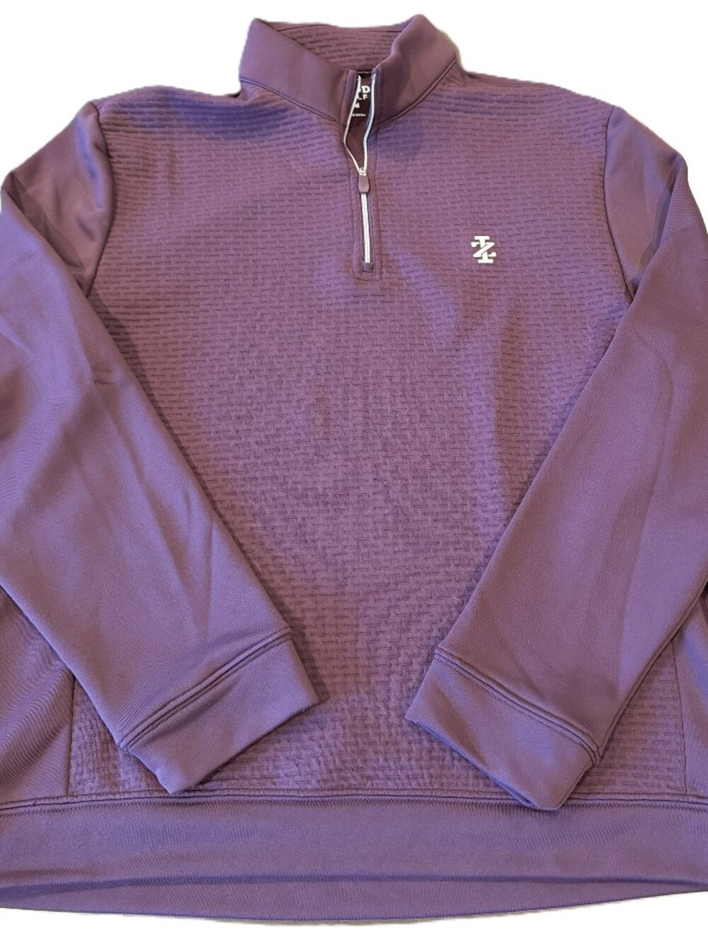 IZOD Men's Purple Golf Quarter-Zip Pullover Performance Shirt Size Medium